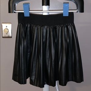 Pleated Pleather Skirt